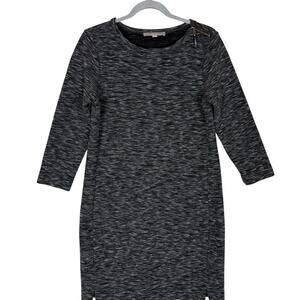 Ann Taylor LOFT Sweater Dress Women's Small‎ Gray Knit Shoulder Zip Pullover